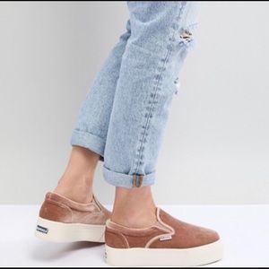 Superga 2314 Velvet Platform Slip On